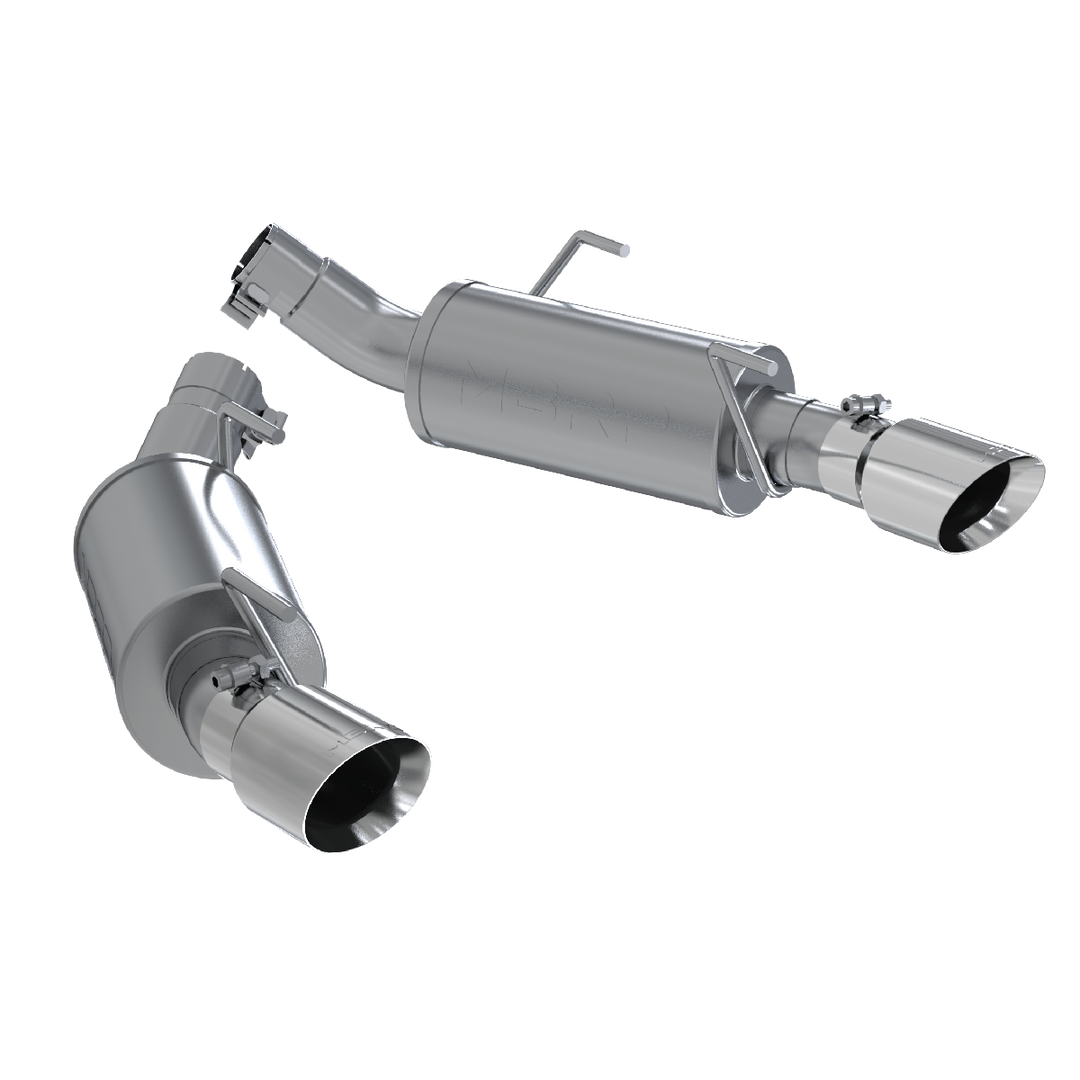 MBRP Dual Mufflers Axle Back Split Rear T304 Stainless Steel For 05-10 Ford Mustang GT 4.6L S7200304