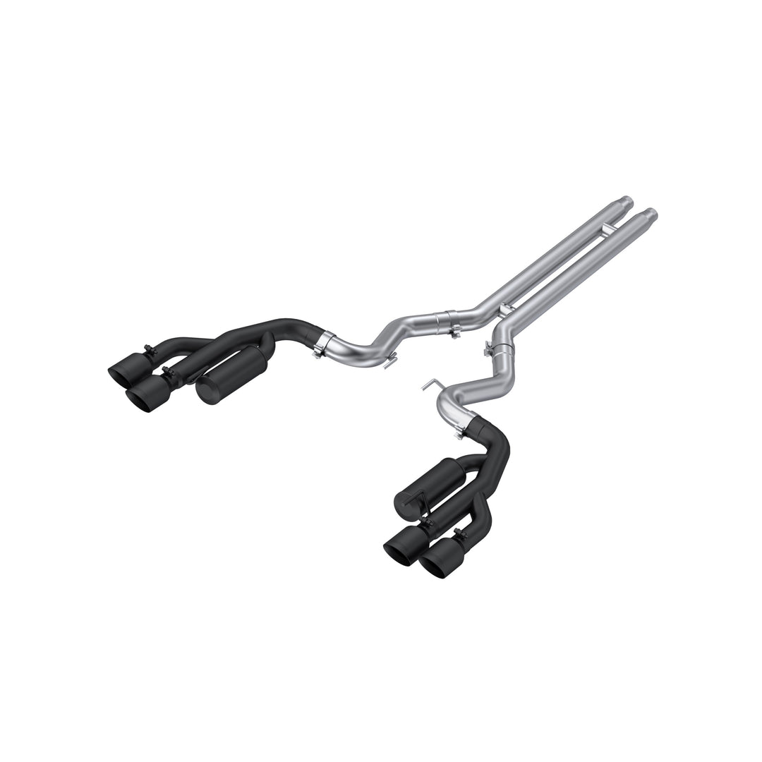 MBRP 3" Cat Back Exhaust For 18-23 Ford Mustang GT 5.0L With Quad 4" Dual Wall Tips Race Version Black S7207BLK