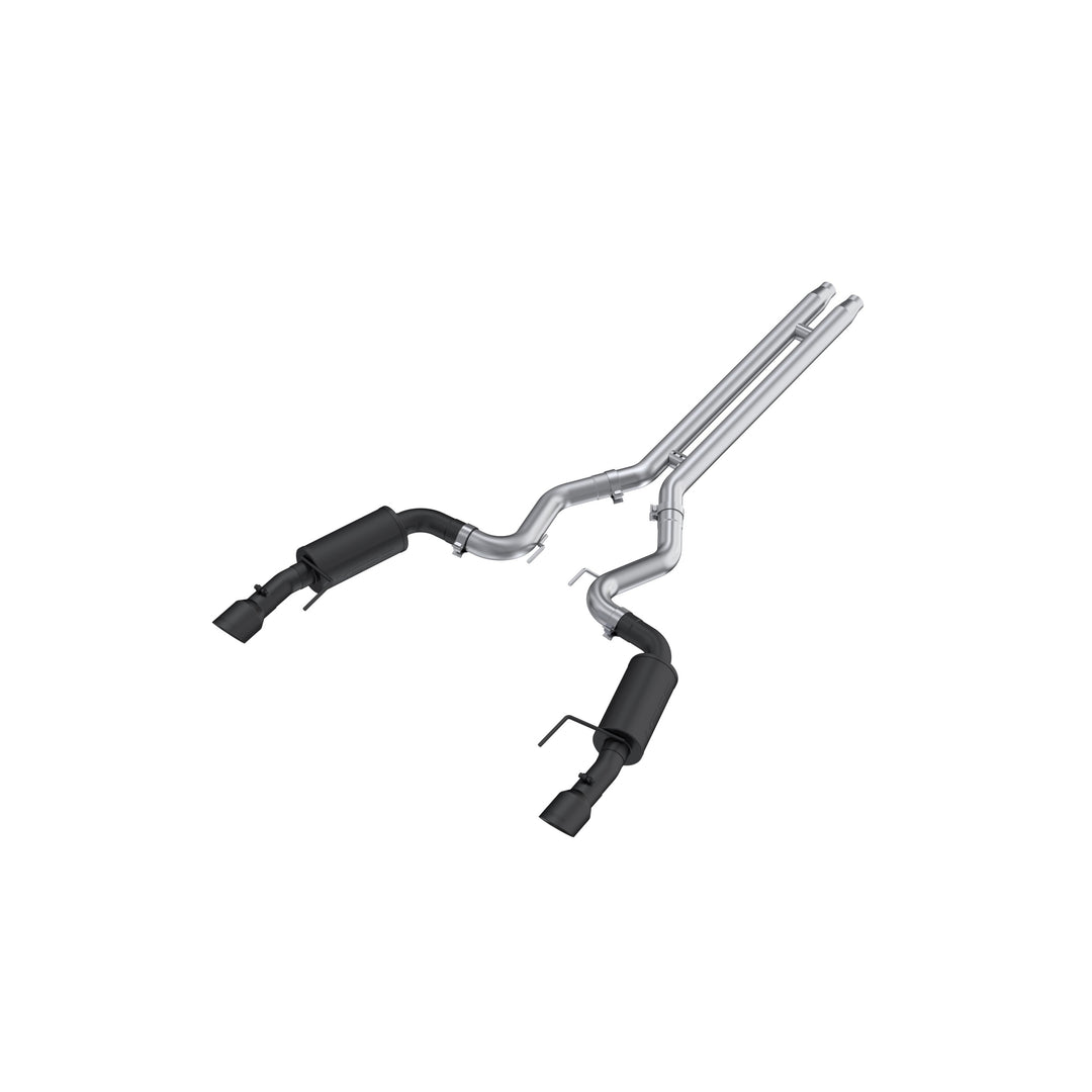 MBRP 2024-Up For Mustang GT S650 5.0L Armor BLK Black-Coated AL 3" Cat-Back Dual Split Rear With Black S7251BLK