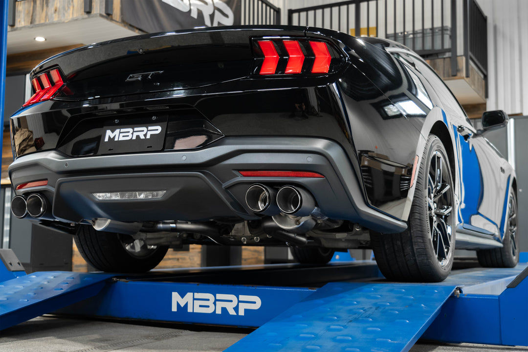 MBRP 24-Up Ford Mustang GT S650 5.0L 3" Cat-Back Exhaust System, Armor Pro T304 Stainless Steel Quad Rear S72553CF
