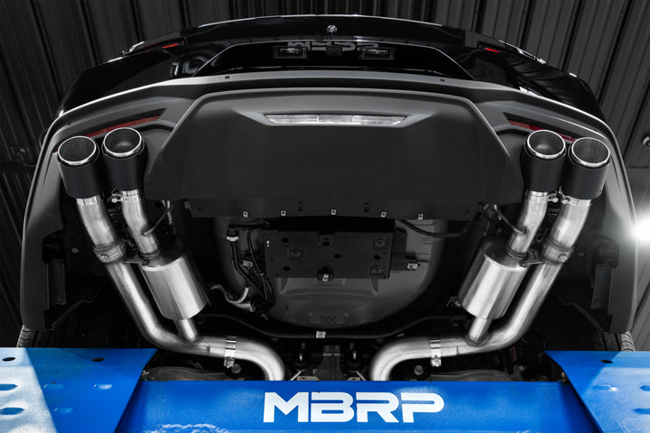MBRP 24-Up Ford Mustang GT S650 5.0L 3" Cat-Back Exhaust System, Armor Pro T304 Stainless Steel Quad Rear S72553CF