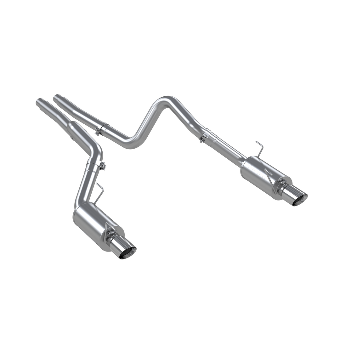 MBRP 3in Cat Back Exhaust Dual Split Rear Street Version T304 Stainless Steel 4" Tips For 05-09 Ford S7269409