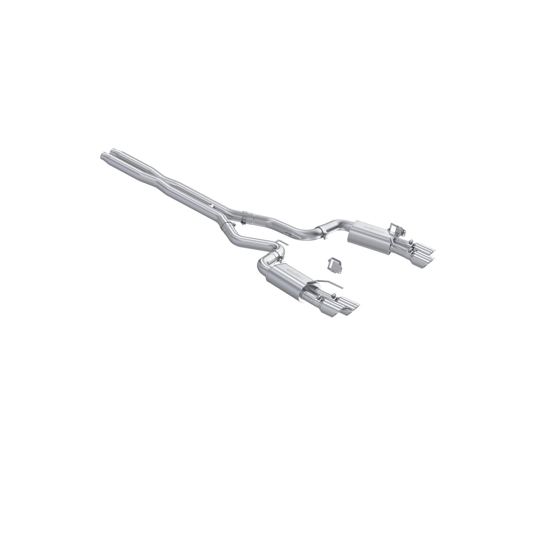 MBRP 24-Up Ford Mustang GT 5.0L Armor Pro T304 Stainless Steel 3" Cat-Back Dual Split Rear with Quad Tips S7280304