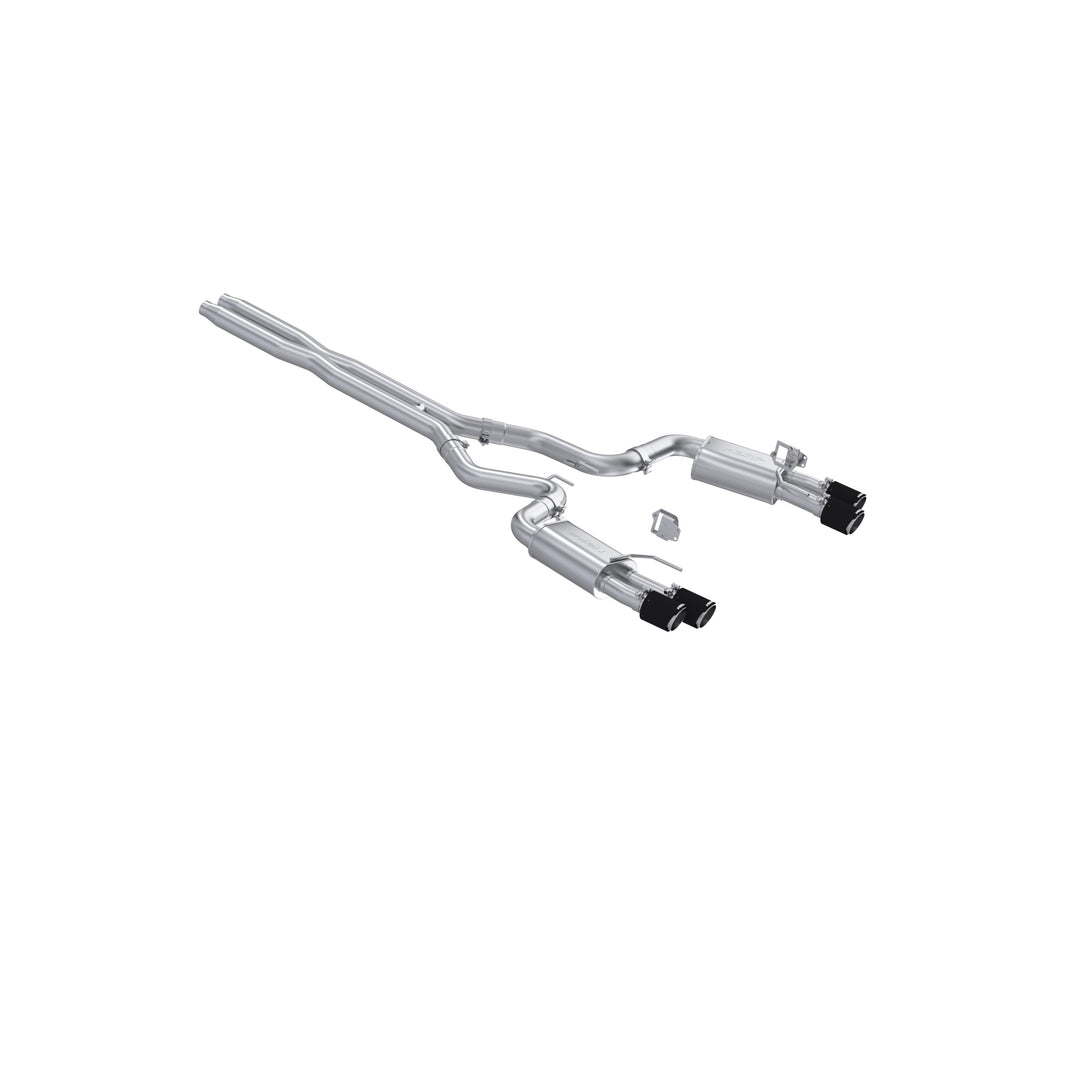 MBRP 24-Up Ford Mustang GT 5.0L Armor Pro T304 Stainless Steel 3" Cat-Back Dual Split Rear with Quad S72803CF
