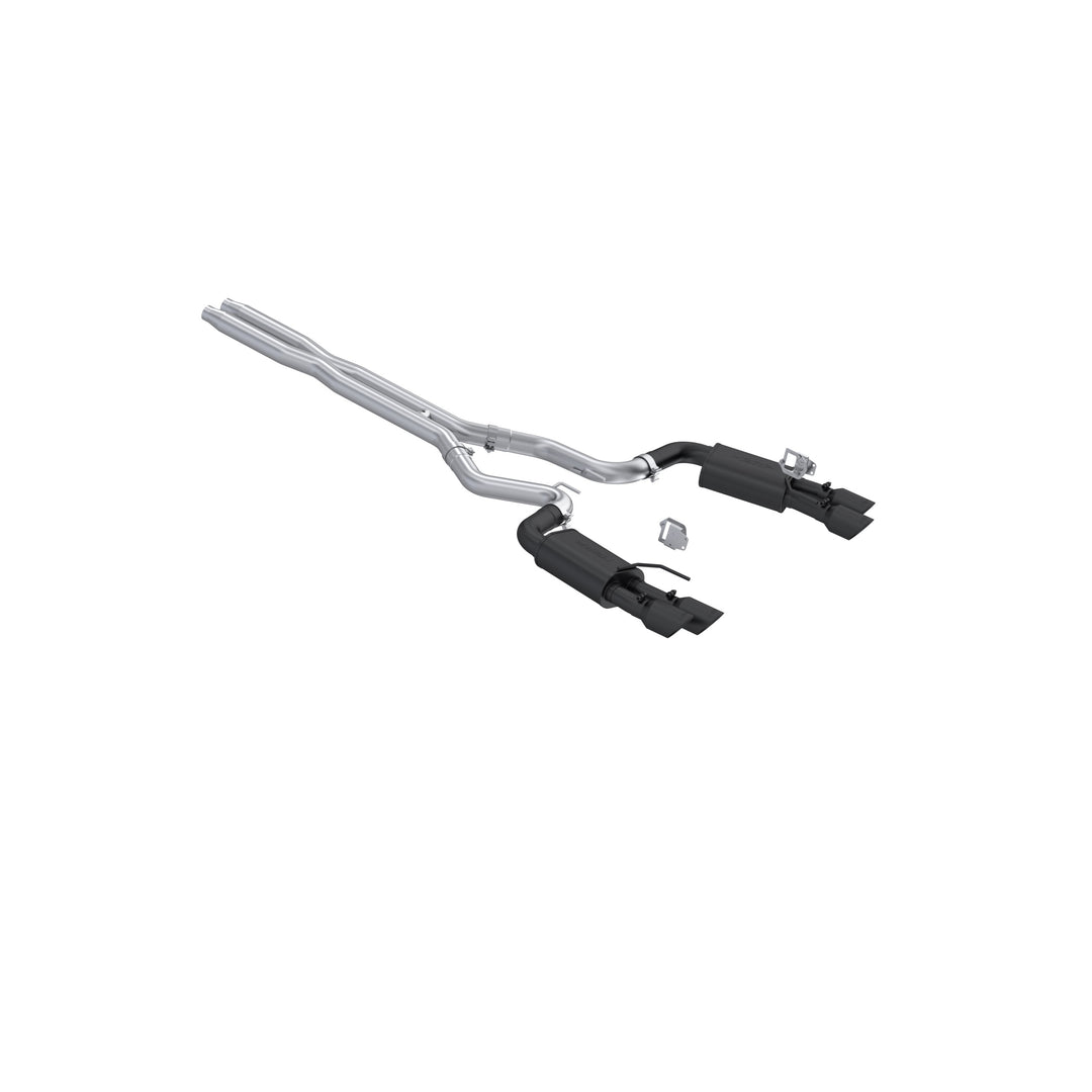 MBRP 24-Up Ford Mustang GT 5.0L Armor BLK Black-Coated Aluminized Steel 3" Cat-Back Dual Split Rear S7280BLK