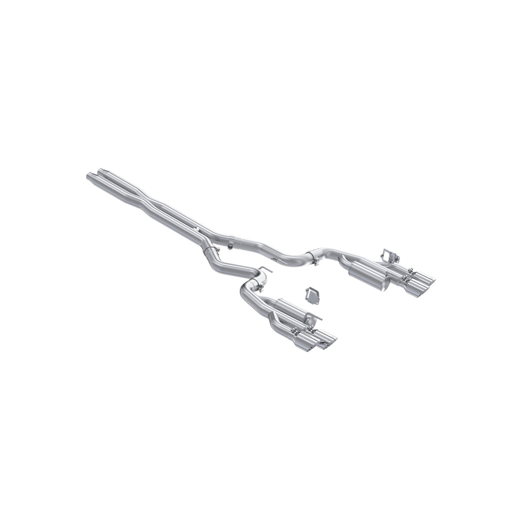 MBRP 24-Up Ford Mustang GT 5.0L, Armor Pro T304 Stainless Steel 3" Cat-Back Dual Split Rear with Quad S7282304