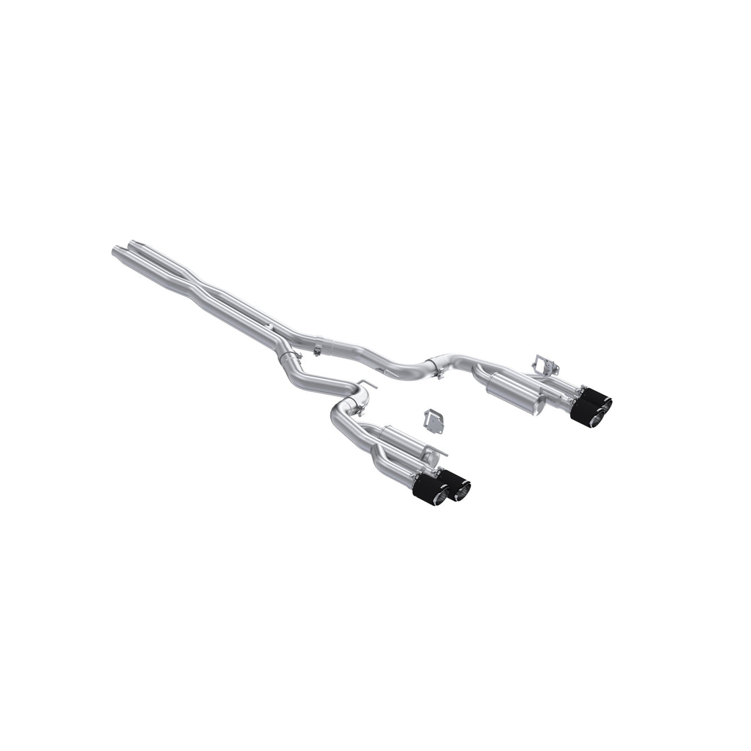 MBRP 24-Up Ford Mustang GT 5.0L, Armor Pro T304 Stainless Steel 3" Cat-Back Dual Split Rear with Quad S72823CF
