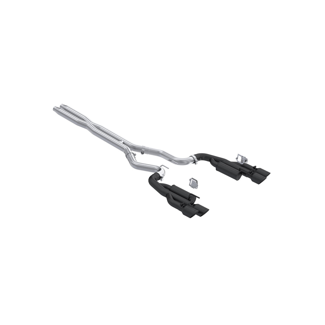 MBRP 24-Up Ford Mustang GT 5.0L, Armor BLK Black-Coated Aluminized Steel 3" Cat-Back Dual Split Rear S7282BLK