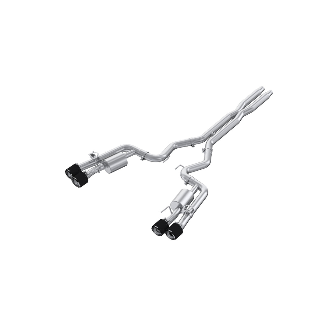 MBRP 2024-Up Ford Mustang Dark Horse 5.0L Armor Pro 3" Cat-Back Quad Split Rear with CF Tips Active S72843CF