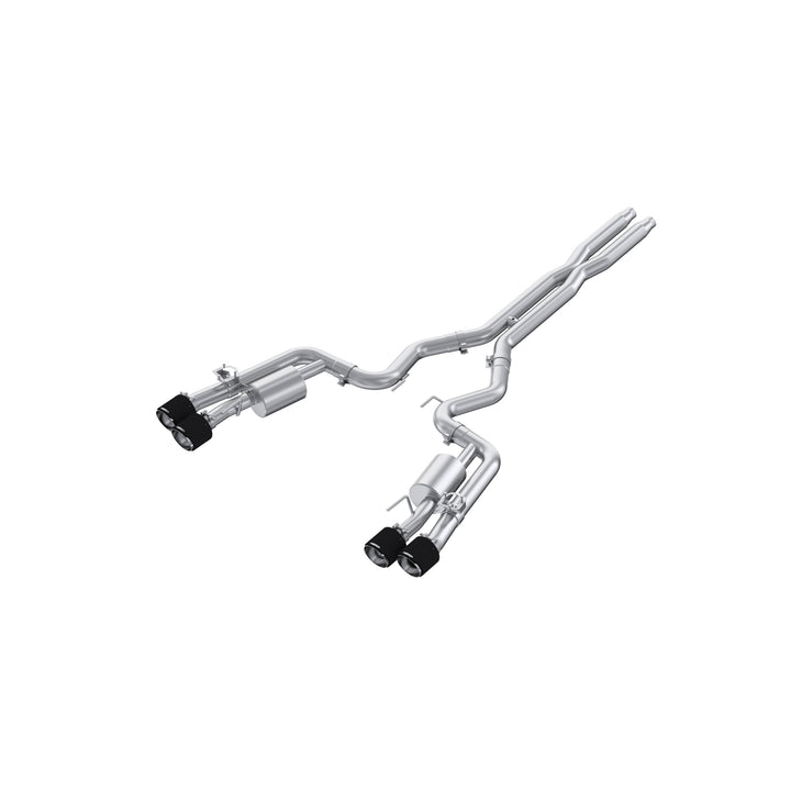 MBRP 2024-Up Ford Mustang Dark Horse 5.0L Armor Pro 3" Cat-Back Quad Split Rear with CF Tips Active S72843CF