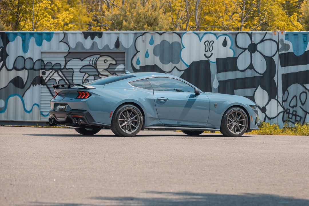 MBRP 2024-Up Ford Mustang Dark Horse 5.0L Armor Pro 3" Cat-Back Quad Split Rear with CF Tips Active S72843CF