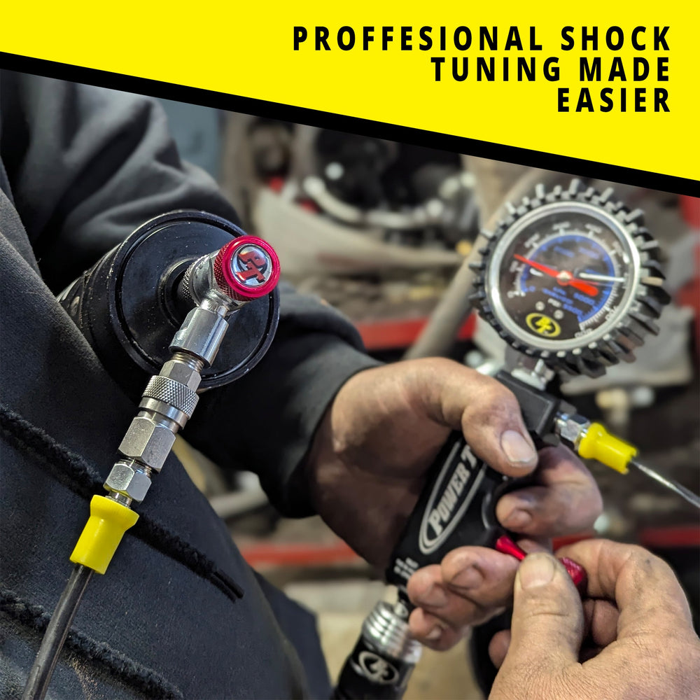 PT Shock Chuck™ Xtra Long - No Air Loss (NAL) Tire and Shock chuck - 1000 psi WP - Skinny Pedal Racing