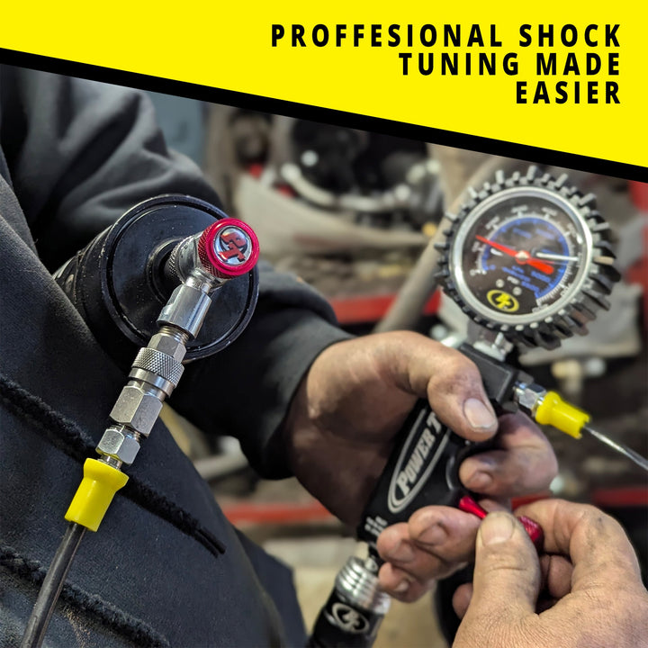 PT Shock Chuck™ Xtra Long - No Air Loss (NAL) Tire and Shock chuck - 1000 psi WP - Skinny Pedal Racing