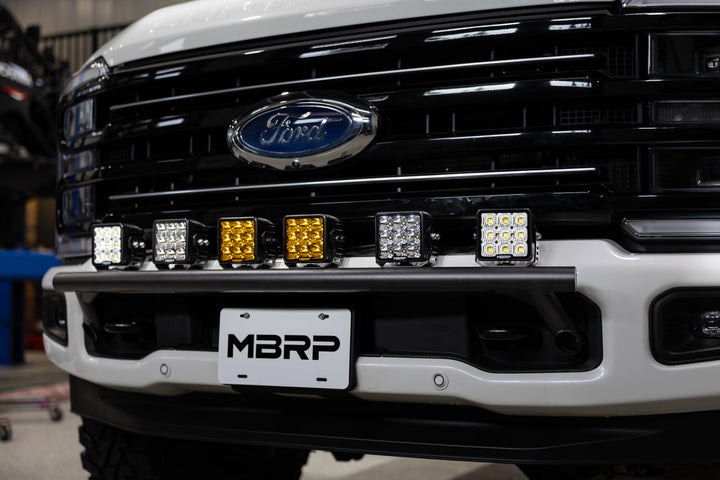 MBRP 2017-Up Ford F250/ F350/ F450/ F550 Super Duty Black-Coated Bumper Light Mounting Bar SL5247-02
