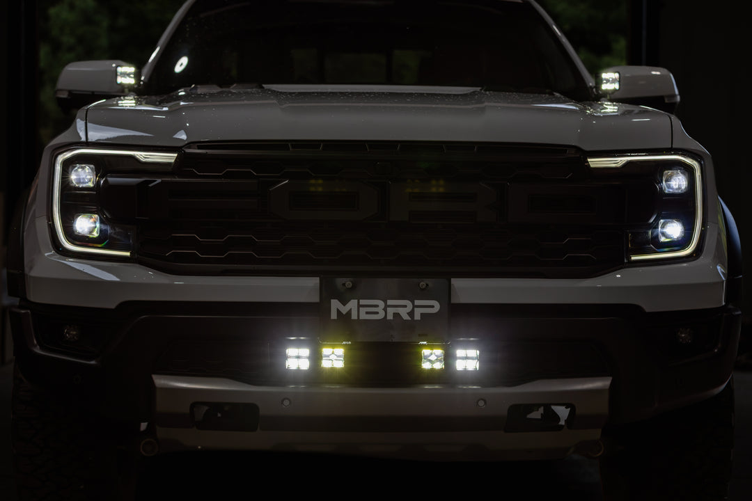 MBRP 24-Up Ford Ranger Raptor Bumper Light Kit Clear Flood Beam SL5270-01F