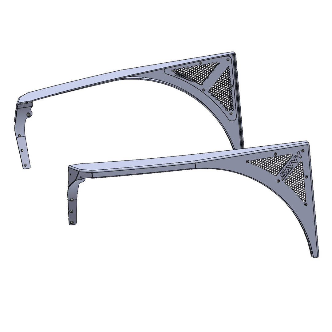 Savvy Front High Line Fenders (Legacy Aluminum) - 1997-2006 Jeep TJ/LJ