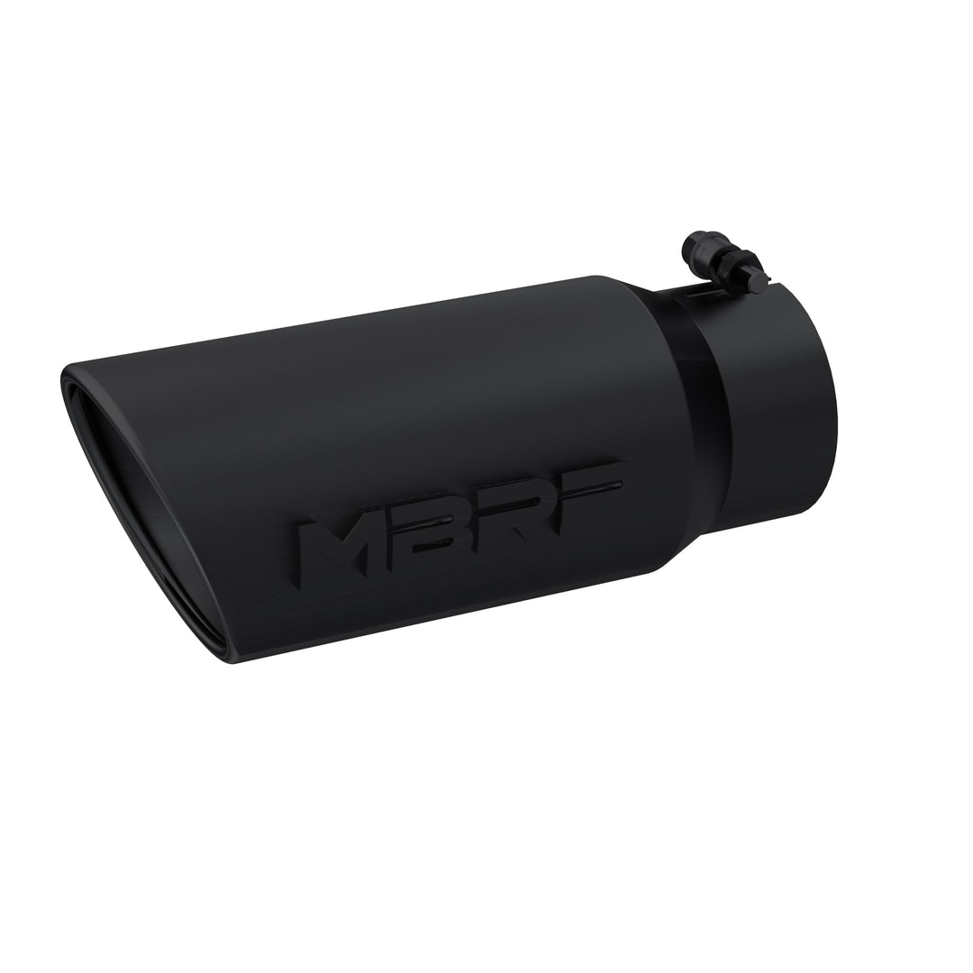 MBRP Exhaust Tip 5" O.D. Angled Rolled End 4" Inlet 12" Length-Black Finish T5051BLK