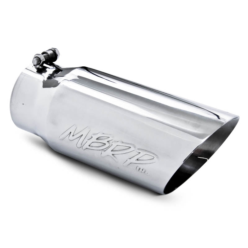 MBRP Exhaust Tail Pipe Tip 5" O.D. Dual Wall Angled 4" Inlet 12" Length T304 Stainless Steel T5053