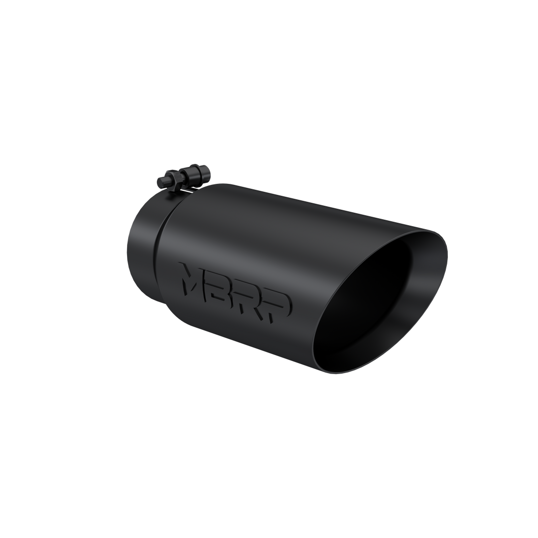MBRP Exhaust Tip 5" O.D. Dual Wall Angled 4" Inlet 12" Length-Black Finish T5053BLK