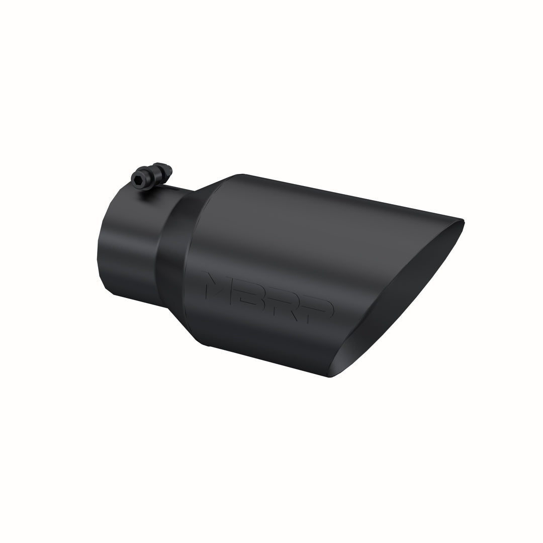 MBRP Black Coated Exhaust Tail Pipe Tip 6" OD Dual Wall Angled 4" Inlet 12" Length T5072BLK