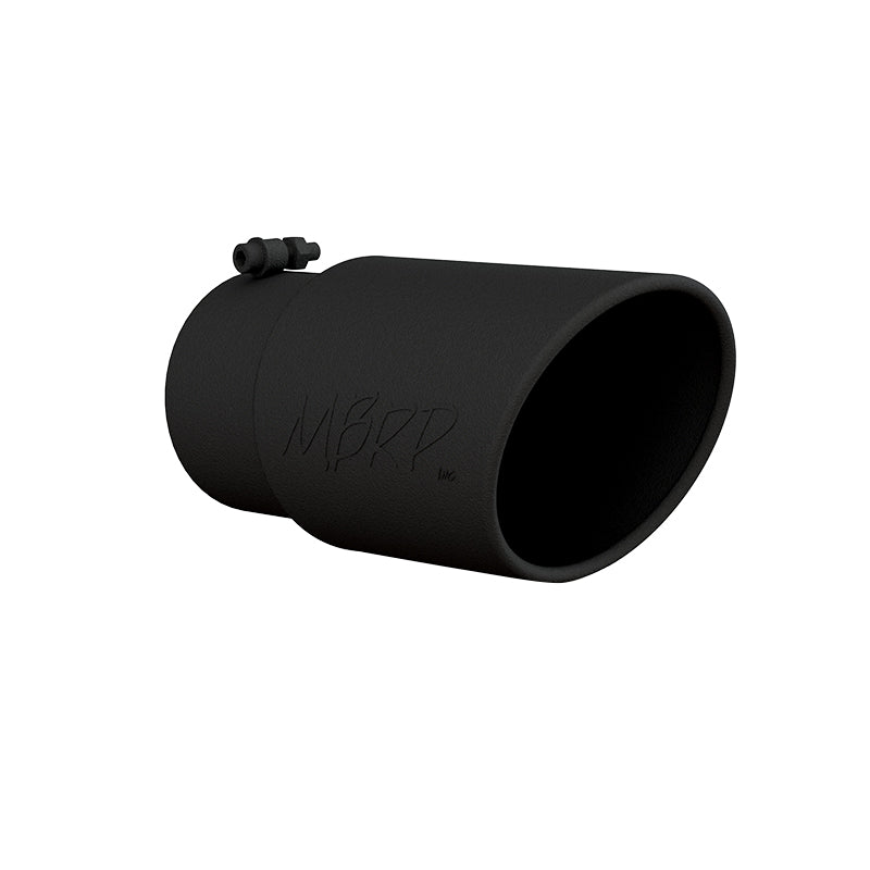 MBRP Exhaust Tip 6" O.D. Angled Rolled End 5" Inlet 12" Length Black Coated T5075BLK