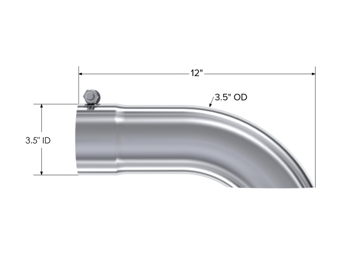MBRP Exhaust Tail Pipe Tip 3.5" O.D. Turn Down 3.5" Inlet 12" Length T304 Stainless Steel T5080