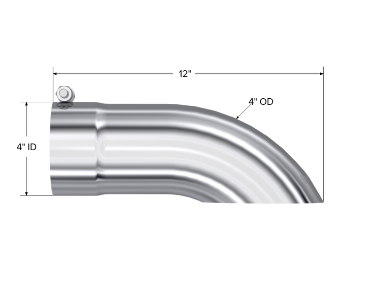 MBRP Exhaust Tail Pipe Tip 4" O.D. Turn Down 4" Inlet 12" Length T304 Stainless Steel T5081