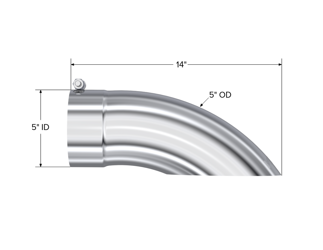 MBRP Exhaust Tail Pipe Tip 5" O.D. Turn Down 5" Inlet 14" Length T304 Stainless Steel T5085