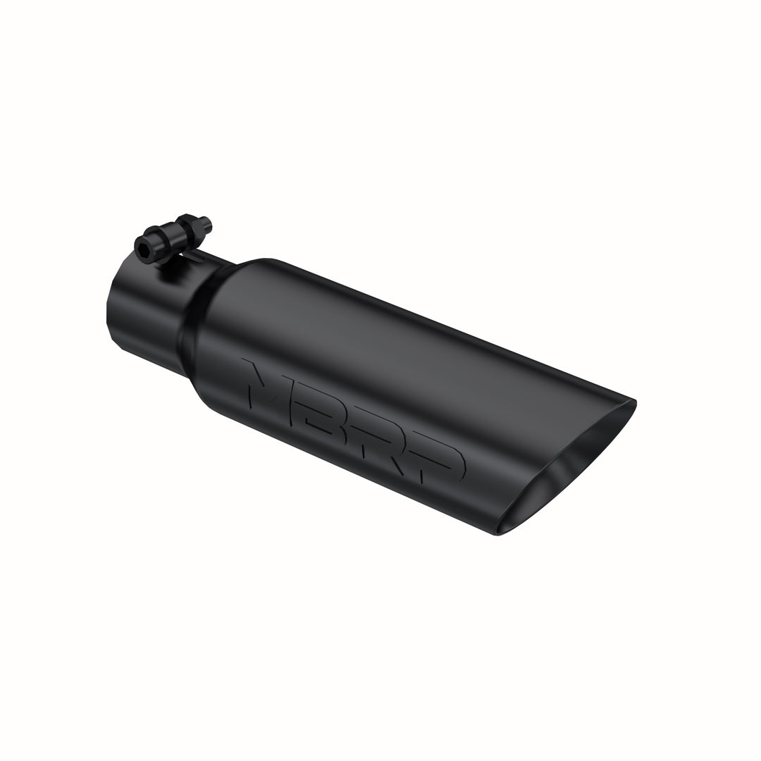 MBRP Exhaust Tip 3 1/2" O.D. Dual Wall Angled 2 1/2" Inlet 12" Length Black Finish T5106BLK