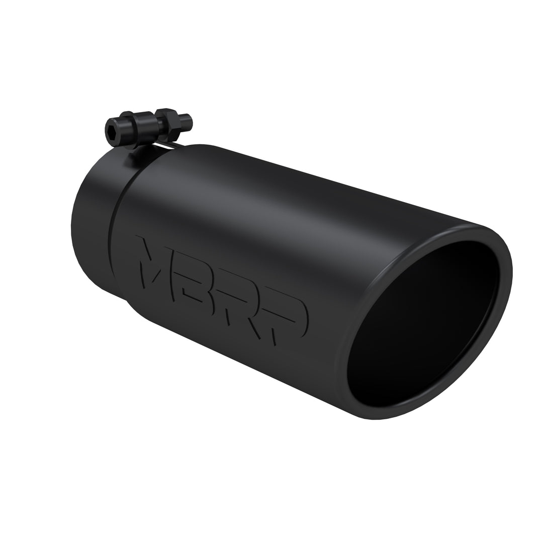 MBRP Black Coated Tip, 4" OD Angled Roll End End, 3.5" Inlet, 10" Length T5112BLK
