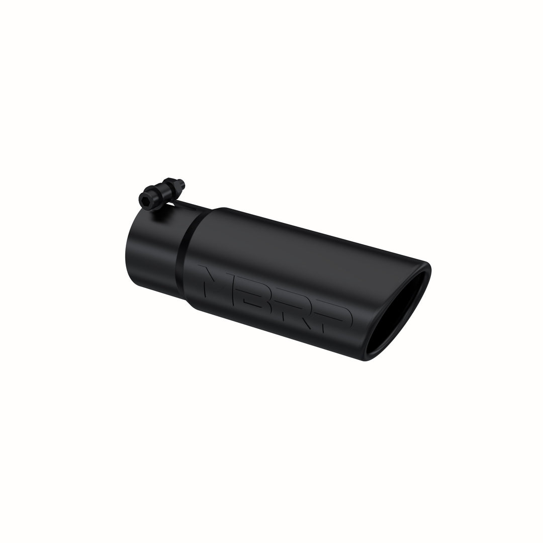 MBRP Exhaust Tip 3 1/2" O.D. Angled Rolled End 3" Inlet 10" Length Black T304 Stainless Steel T5115BLK