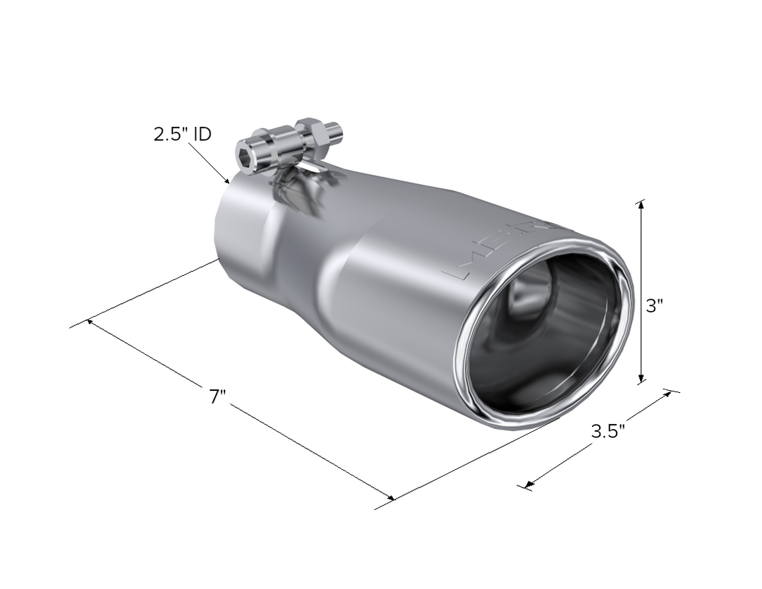MBRP Exhaust Tip 3.75" O.D. Oval 2.5" Inlet 7" Length T304 Stainless Steel T5116