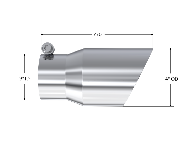 MBRP Exhaust Tip 4" O.D. Dual Wall Angled Rolled End Fits Aluminized Steel 3" Systems T5122