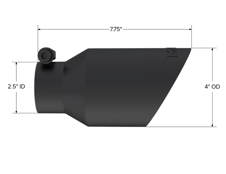 MBRP Exhaust Tip 4" O.D. Dual Wall Angled Black Fits Aluminized Steel 2 1/2" Systems T5123BLK