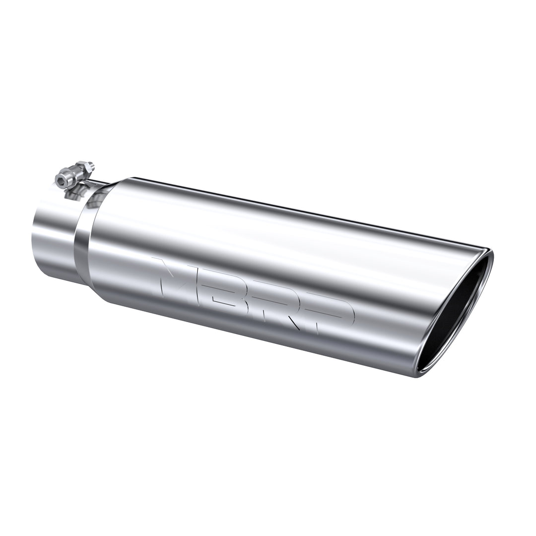 MBRP Exhaust Tip, T304 5" OD Angled Rolled End, 4" Inlet 18" length T5124
