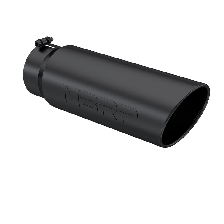 MBRP Exhaust Tip 6" O.D. Angled Rolled End 5" Inlet 18" Length Black Finish T5125BLK