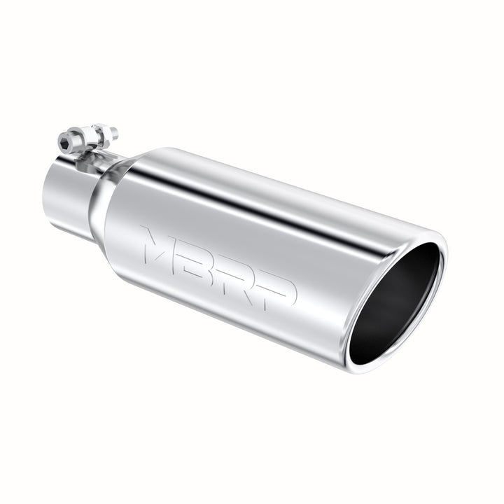 MBRP 4" OD 2.5" Inlet 12" Length Exhaust Tail Pipe TipAngled Cut Rolled End Clampless-No Weld T304 Stainless T5150