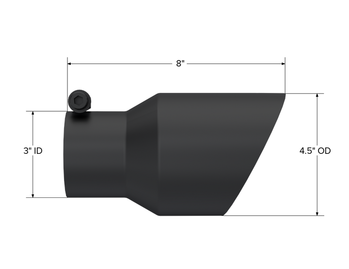 MBRP Exhaust Tip 4 1/2" O.D. Dual Wall Angled Fits Aluminized Steel 3" Systems T5151BLK