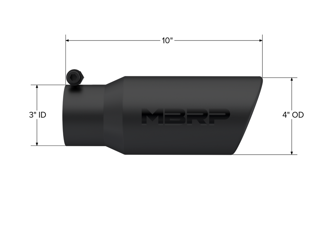 MBRP Universal 4.5 Angled Black Series Exhaust Tail Pipe Tip T5155BLK