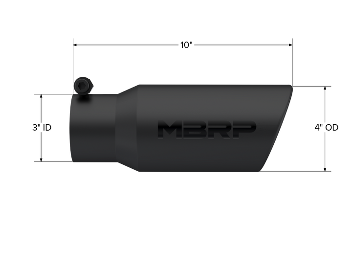 MBRP Universal 4.5 Angled Black Series Exhaust Tail Pipe Tip T5155BLK