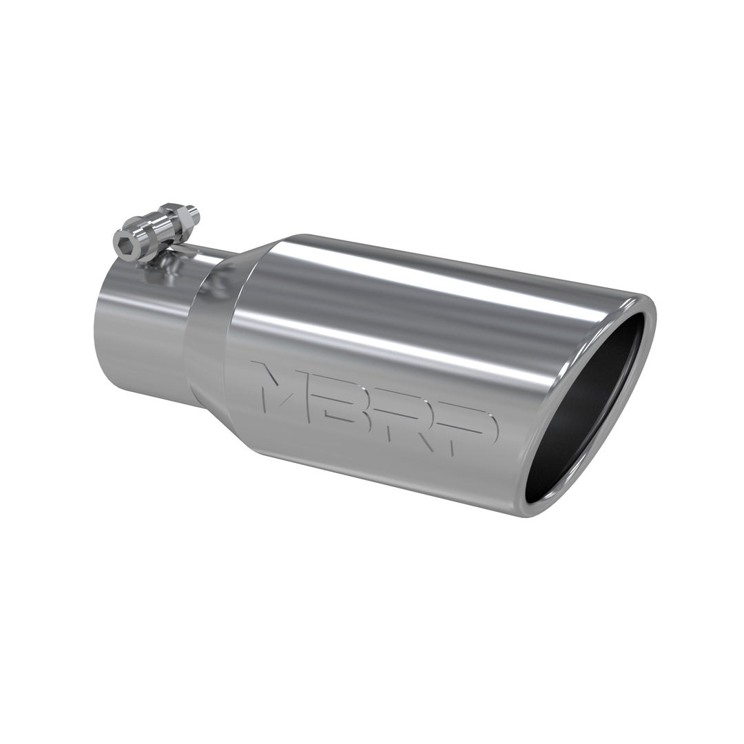 MBRP Exhaust Tip 4" O.D. Angled Rolled End 2 3/4" Inlet 10" Length T304 Stainless Steel T5157