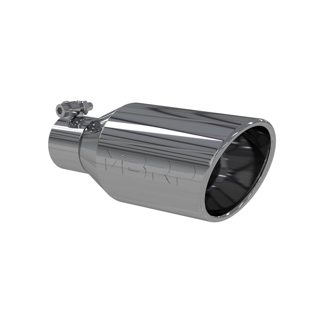 MBRP Exhaust Tip 4 1/2" O.D. Single Wall Angle Rolled End 2.5" Inlet 11" Length T304 Stainless Steel T5160