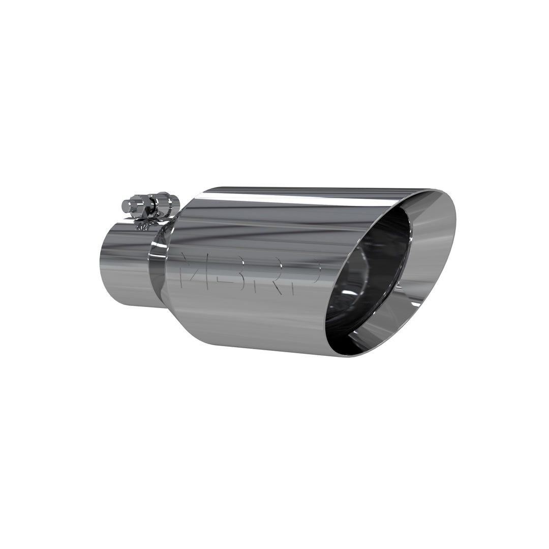 MBRP Exhaust Tip 4 1/2" O.D. Dual Wall Angle Rolled End 2.5" Inlet 11" Length T304 Stainless Steel T5161