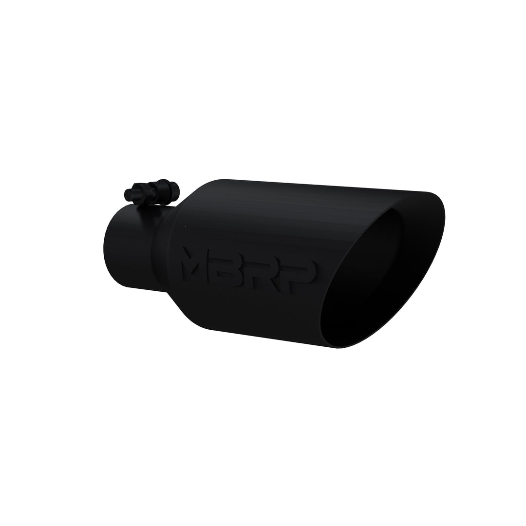 MBRP Exhaust Tip 4 1/2" O.D. Dual Wall Angle Rolled End 2.5" Inlet 11" Length Black Coated T5161BLK