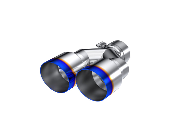 MBRP T304 Stainless Steel Burnt End Tip 2.5" ID Dual 3.5" OD Out 9.5" Length Single Wall T5170BE