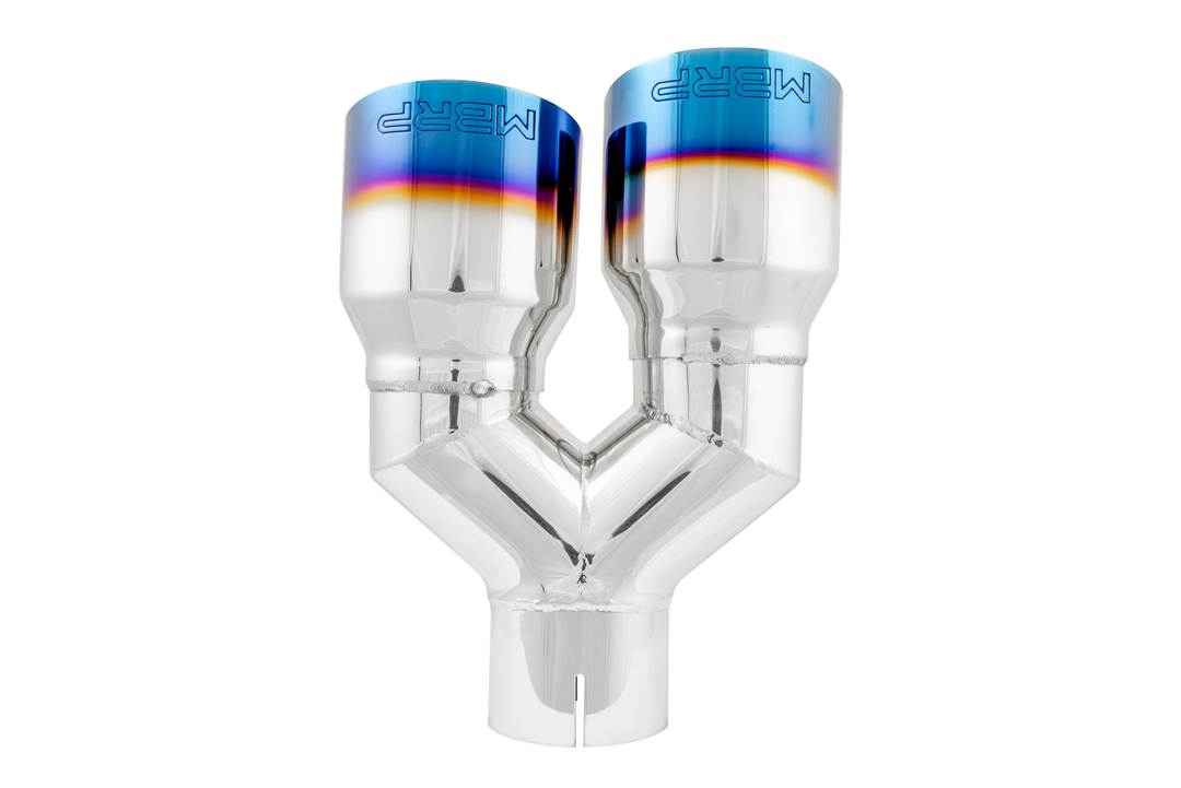MBRP T304 Stainless Steel Burnt End Tip 2.5" ID Dual 3.5" OD Out 9.5" Length Single Wall T5170BE