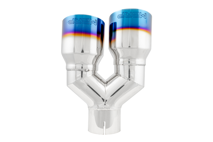 MBRP T304 Stainless Steel Burnt End Tip 2.5" ID Dual 3.5" OD Out 9.5" Length Single Wall T5170BE