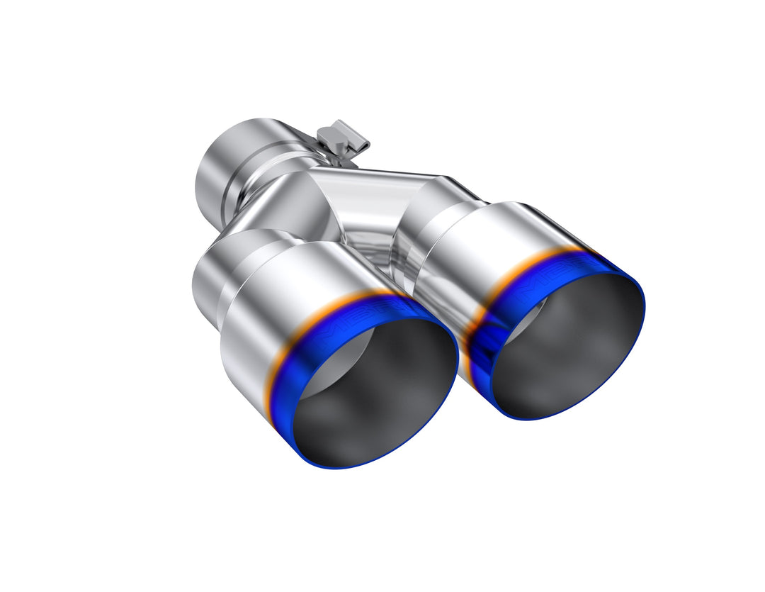 MBRP T304 Stainless Steel Burnt End Tip 2.5" ID Dual 3.5" OD Out 9.5" Length Single Wall T5171BE