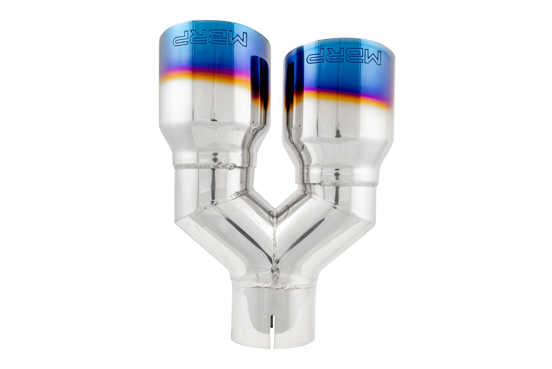 MBRP T304 Stainless Steel Burnt End Tip 2.5" ID Dual 3.5" OD Out 9.5" Length Single Wall T5171BE