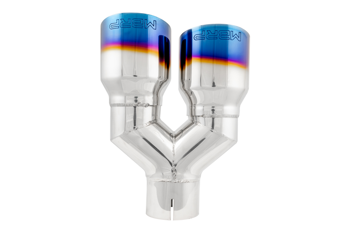 MBRP T304 Stainless Steel Burnt End Tip 2.5" ID Dual 3.5" OD Out 9.5" Length Single Wall T5171BE